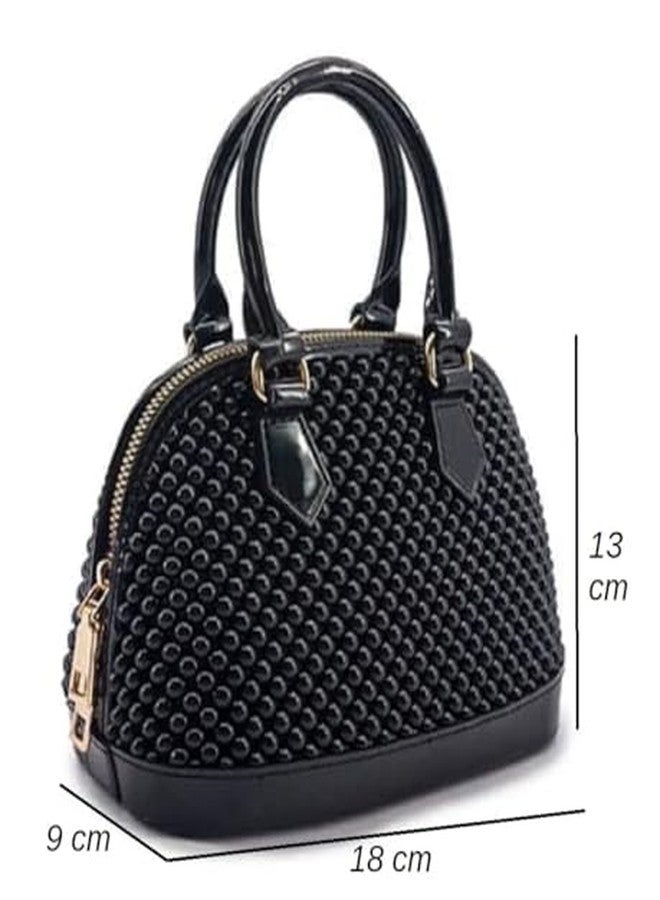 CoolKraft Designer Dome Handbag Sling Bag, Crossbody Bag with Chain Strap for Women (Black) - Image 2